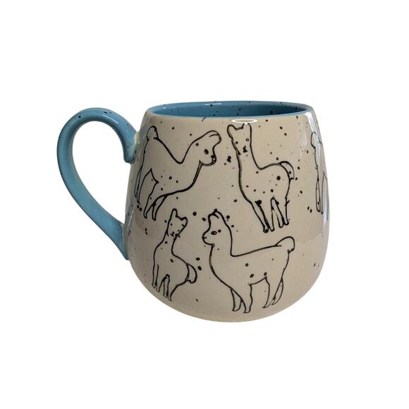 Meritage Coffee Mugs, Llama Speckled Stoneware Ceramic Drinking Cup - Picture 6 of 7